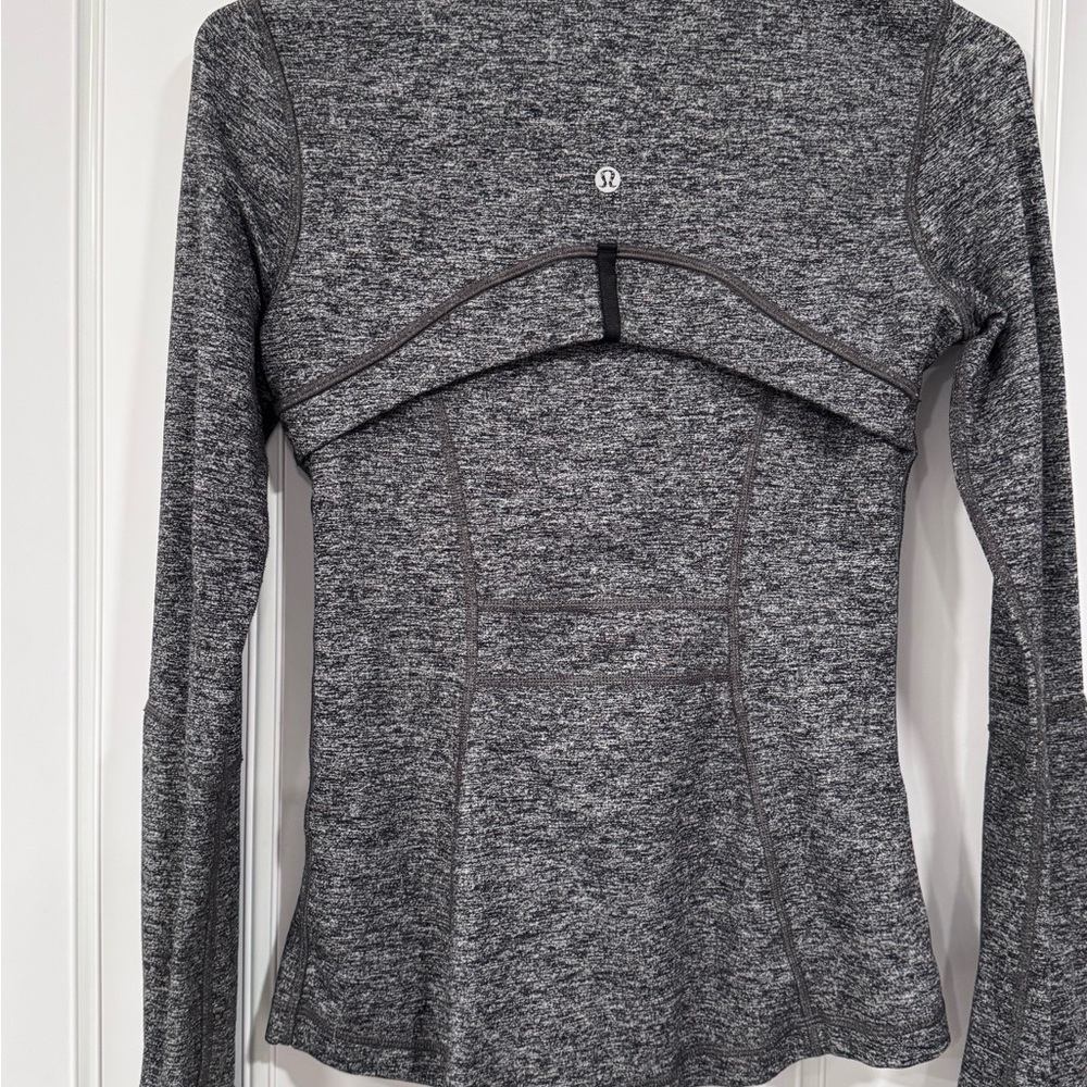 lululemon athletica Gray Fitted Long Sleeve Bodysuit with Asymmetrical Style